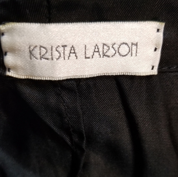 Krista Larson Elastic Waist Black Acetate Long Full Skirt One Size - Picture 7 of 10